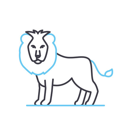 lion line icon, outline symbol, vector illustration, concept signのイラスト素材
