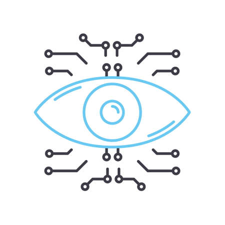 machine vision line icon, outline symbol, vector illustration, concept signのイラスト素材