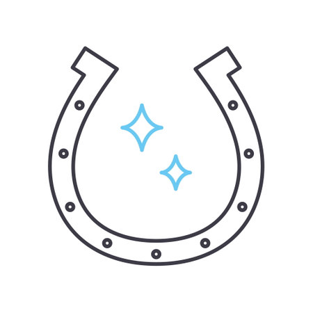 lucky horseshoe line icon, outline symbol, vector illustration, concept signのイラスト素材