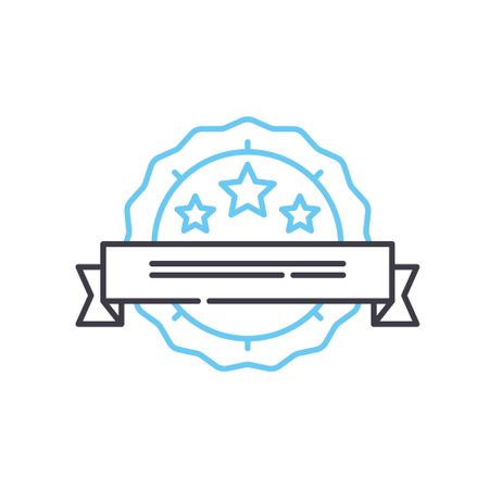 mission accompushed line icon, outline symbol, vector illustration, concept signのイラスト素材