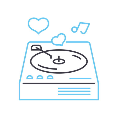 music lover line icon, outline symbol, vector illustration, concept signのイラスト素材