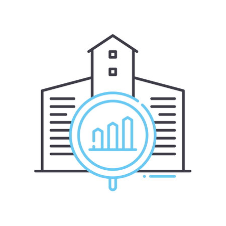 organizational analysis line icon, outline symbol, vector illustration, concept signのイラスト素材
