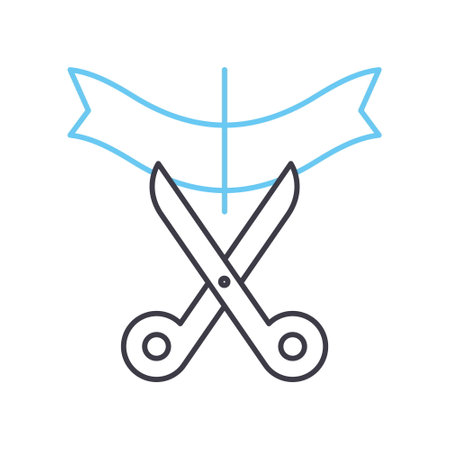 opening ceremony line icon, outline symbol, vector illustration, concept signのイラスト素材