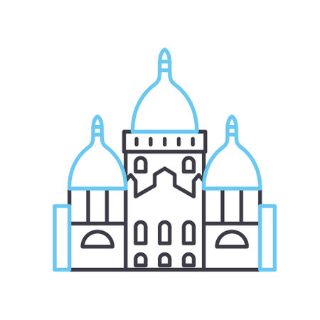 paris cathedral line icon, outline symbol, vector illustration, concept signのイラスト素材