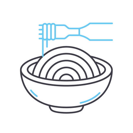 pasta line icon, outline symbol, vector illustration, concept signのイラスト素材
