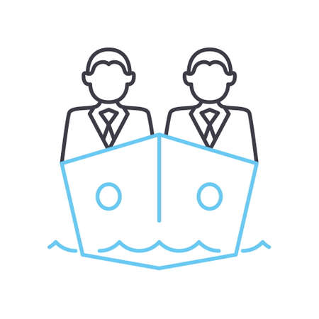 partnership line icon, outline symbol, vector illustration, concept signのイラスト素材