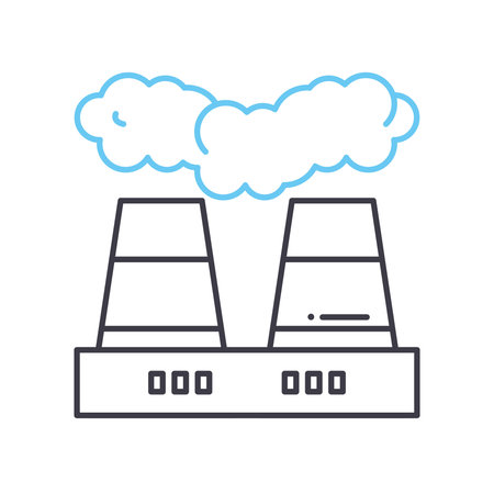 pollution line icon, outline symbol, vector illustration, concept signのイラスト素材