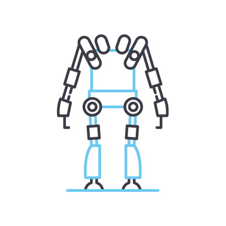 powered exoskeleton line icon, outline symbol, vector illustration, concept signのイラスト素材