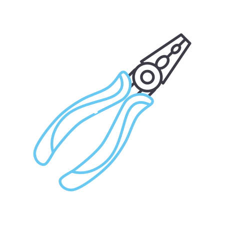 pliers line icon, outline symbol, vector illustration, concept signのイラスト素材