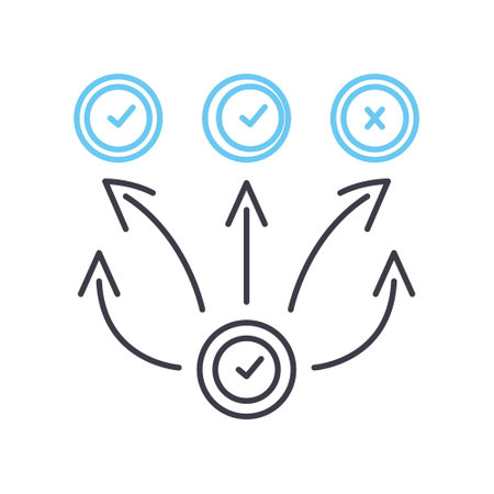 project organization line icon, outline symbol, vector illustration, concept signのイラスト素材