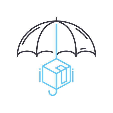 protect line icon, outline symbol, vector illustration, concept signのイラスト素材