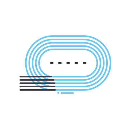 running track line icon, outline symbol, vector illustration, concept signのイラスト素材