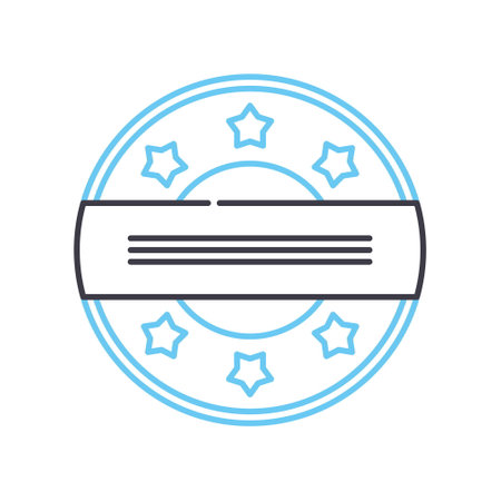 rubber stump line icon, outline symbol, vector illustration, concept signのイラスト素材