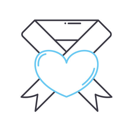 ribbon line icon, outline symbol, vector illustration, concept signのイラスト素材