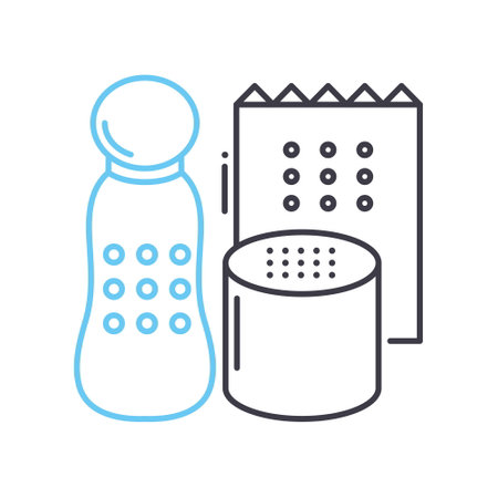 salt and pepper line icon, outline symbol, vector illustration, concept signのイラスト素材