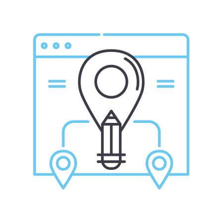sitemap line icon, outline symbol, vector illustration, concept signのイラスト素材