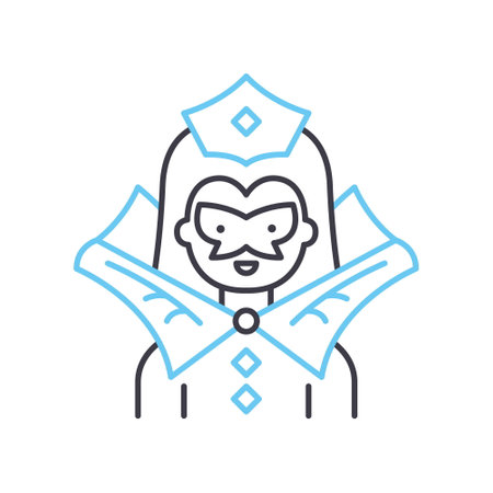 showgirl line icon, outline symbol, vector illustration, concept signのイラスト素材