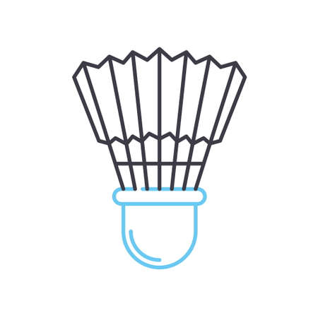 shuttlecock line icon, outline symbol, vector illustration, concept signのイラスト素材