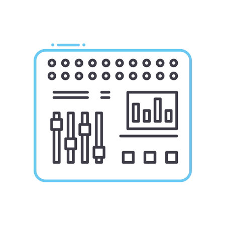 sound board line icon, outline symbol, vector illustration, concept signのイラスト素材