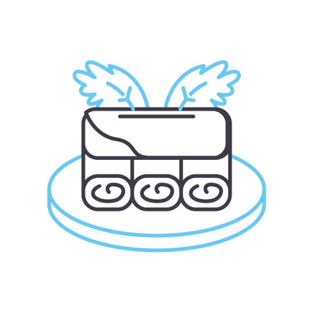 spring rolls line icon, outline symbol, vector illustration, concept signのイラスト素材
