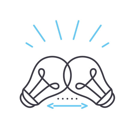 synergy ideas line icon, outline symbol, vector illustration, concept signのイラスト素材