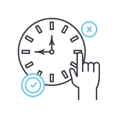 time management line icon, outline symbol, vector illustration, concept signのイラスト素材