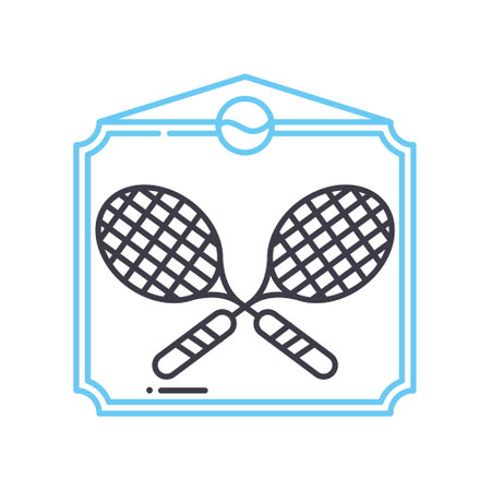 tennis club line icon, outline symbol, vector illustration, concept signのイラスト素材