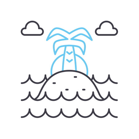 tropical climate line icon, outline symbol, vector illustration, concept signのイラスト素材