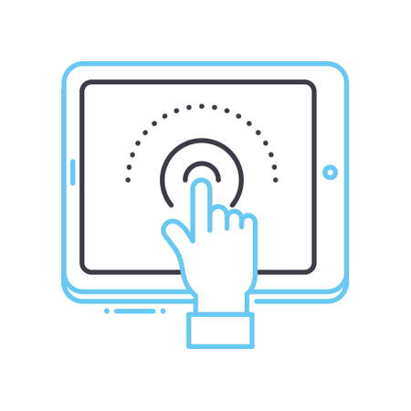 touch screen line icon, outline symbol, vector illustration, concept signのイラスト素材