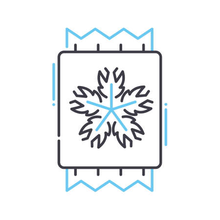winter decoration line icon, outline symbol, vector illustration, concept signのイラスト素材