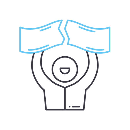 winner line icon, outline symbol, vector illustration, concept signのイラスト素材