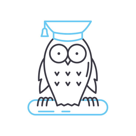 wisdom line icon, outline symbol, vector illustration, concept signのイラスト素材