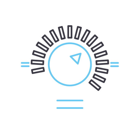 volume knob line icon, outline symbol, vector illustration, concept signのイラスト素材