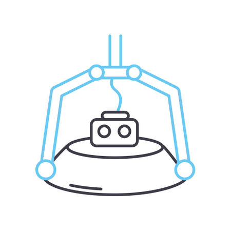 vr platform line icon, outline symbol, vector illustration, concept signのイラスト素材