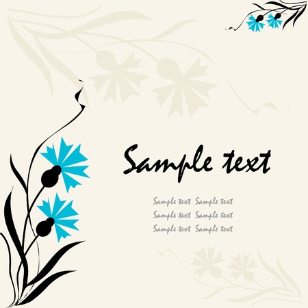 floral background, greeting card with cornflowerのイラスト素材