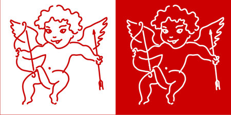 Valentine's Day Illustration with cupid