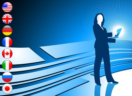 Businesswoman with Internet Flag Buttons Background
Original Vector Illustrationの写真素材