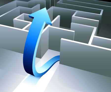 Complete the MazeOriginal Vector IllustrationMaze Illustration Ideal for Business Conceptの写真素材