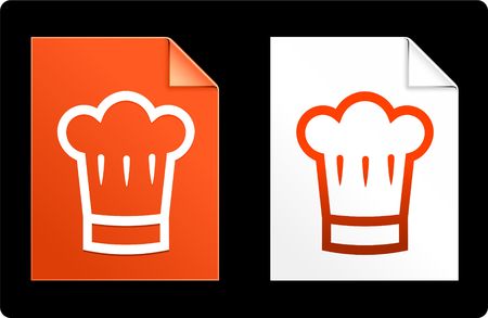 Chef hat on Paper SetOriginal Vector IllustrationAI 8 Compatible Fileの写真素材