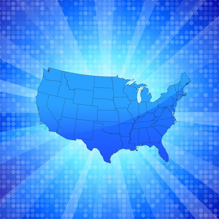 Original Illustration: USA on blue glowing background with circular pattern
AI8 compatibleの写真素材