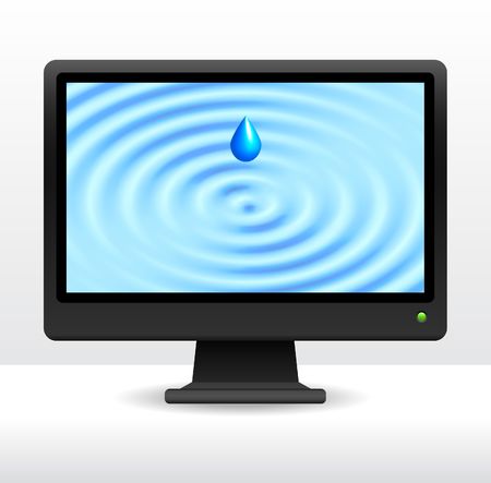 Original Illustration: computer monitor with water ripple light blue background
AI8 compatibleの写真素材
