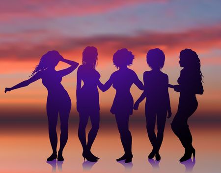 Original Illustration: Sexy young women dancing on summer sunset background
AI8 compatibleの写真素材