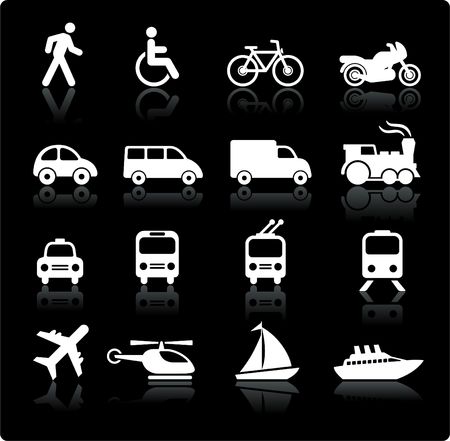Original illustration: Transportation icons design elementsの写真素材