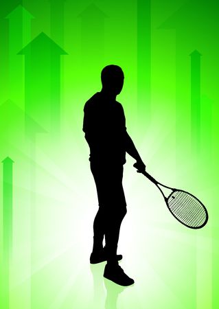 Tennis Player on Green Arrows Background
Original Illustrationの写真素材