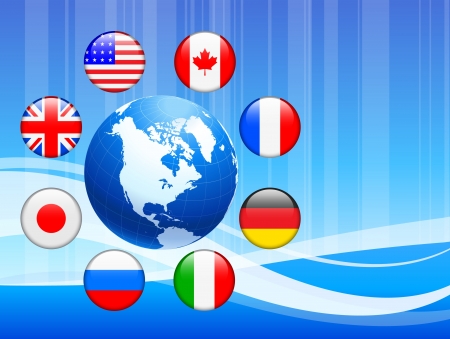 Globe with Internet Flag Buttons Backgroundのイラスト素材