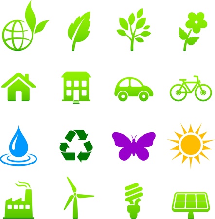 environment elements icon setのイラスト素材