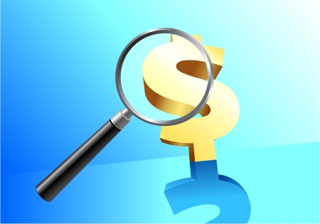 Money under magnifying glassのイラスト素材