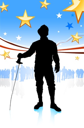 Fencing Sport on American Patriotic Background
Original Illustrationのイラスト素材