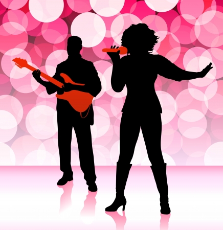Musical Band on Lens Flare Background
Original Vector Illustration 
Musical Band Ideal for Live Music Conceptのイラスト素材