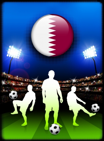 Qatar Flag Button with Soccer Match in Stadium
Original Illustrationのイラスト素材